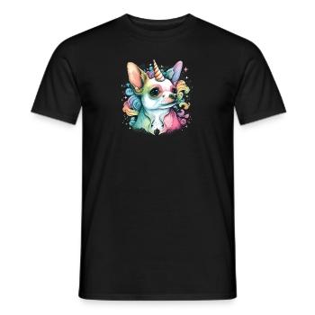 Chihuahua | Colourful Rainbow LGBTQ Unicorn - Men's T-Shirt - black - Front - AI Model Male 178 light (178cm)