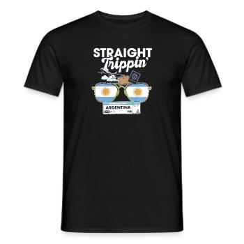 Straight Trippin' Argentina Vacation Tour Travel - Men's T-Shirt - black - Front - AI Model Male 178 light (178cm)