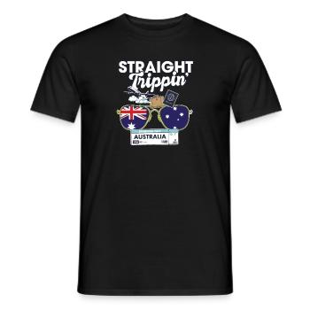 Straight Trippin' Australia Vacation Tour Travel - Men's T-Shirt - black - Front - AI Model Male 178 light (178cm)