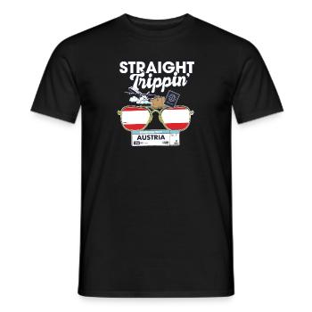 Straight Trippin' Austria Vacation Tour Travel - Männer T-Shirt - Schwarz - Vorne - AI Model Male 178 light (178cm)