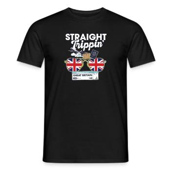 Straight Trippin' Britain Vacation Tour Travel - T-shirt homme - noir - Devant - AI Model Male 178 light (178cm)