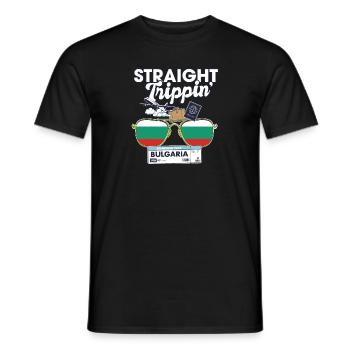 Straight Trippin' Bulgaria Vacation Tour Travel - Men's T-Shirt - black - Front - AI Model Male 178 light (178cm)