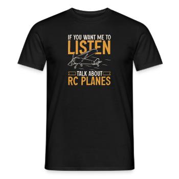 Ferngesteuertes Flugzeug Modellflugzeug - Männer T-Shirt - Schwarz - Vorne - AI Model Male 178 light (178cm)