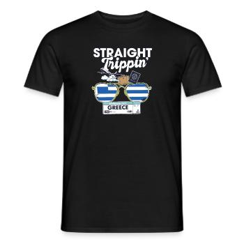 Straight Trippin' Greece Vacation Tour Travel - Men's T-Shirt - black - Front - AI Model Male 178 light (178cm)