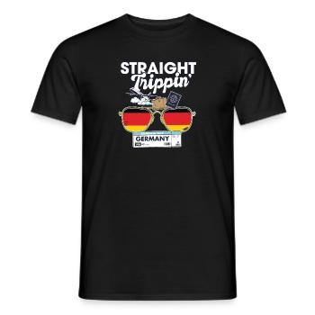 Straight Trippin' Germany Vacation Tour Travel - Men's T-Shirt - black - Front - AI Model Male 178 light (178cm)