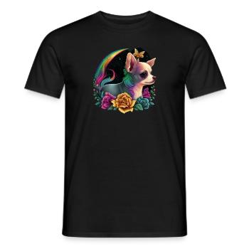 Chihuahua | Colourful Rainbow LGBTQ Unicorn - Men's T-Shirt - black - Front - AI Model Male 178 light (178cm)