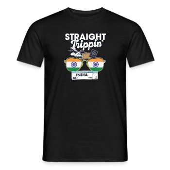 Straight Trippin' India Vacation Tour Travel Trip - Men's T-Shirt - black - Front - AI Model Male 178 light (178cm)