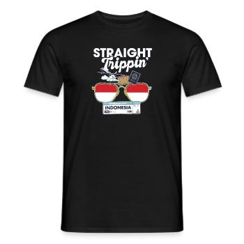 Straight Trippin' Indonesia Vacation Tour Travel - Men's T-Shirt - black - Front - AI Model Male 178 light (178cm)