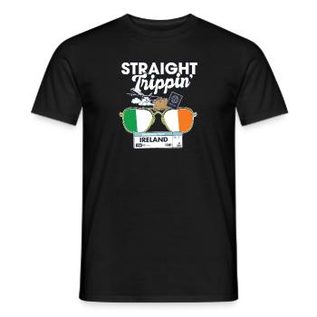 Straight Trippin' Ireland Vacation Tour Travel - Men's T-Shirt - black - Front - AI Model Male 178 light (178cm)