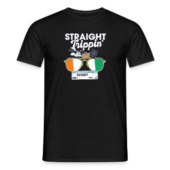 Straight Trippin' Ivory Vacation Tour Travel Trip - Männer T-Shirt - Schwarz - Vorne - AI Model Male 178 light (178cm)