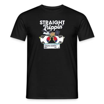 Straight Trippin' Korea Vacation Tour Travel Trip - T-shirt homme - noir - Devant - AI Model Male 178 light (178cm)