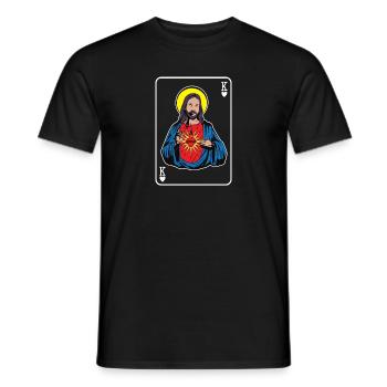 Jésus-Christ est Roi De Cœur Citation Religieuse - T-shirt homme - noir - Devant - AI Model Male 178 light (178cm)
