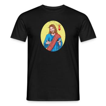 L’équipe Jésus-Christ est le Roi de Cœur Chrétien - T-shirt homme - noir - Devant - AI Model Male 178 light (178cm)