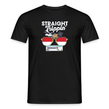 Straight Trippin' Monaco Vacation Tour Travel - Men's T-Shirt - black - Front - AI Model Male 178 light (178cm)