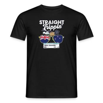 Straight Trippin' New Zealand Vacation Tour - Men's T-Shirt - black - Front - AI Model Male 178 light (178cm)