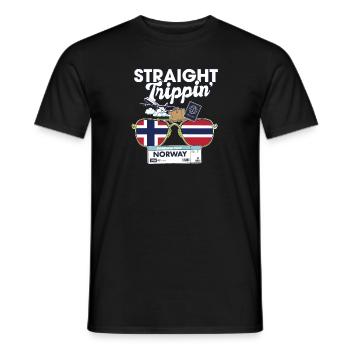 Straight Trippin' Norway Vacation Tour Travel - Men's T-Shirt - black - Front - AI Model Male 178 light (178cm)