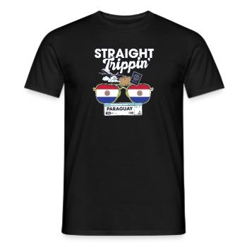 Straight Trippin' Paraguay Vacation Tour Travel - Men's T-Shirt - black - Front - AI Model Male 178 light (178cm)