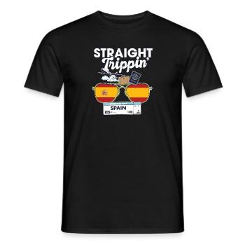 Straight Trippin' Spain Vacation Tour Travel Trip - Men's T-Shirt - black - Front - AI Model Male 178 light (178cm)
