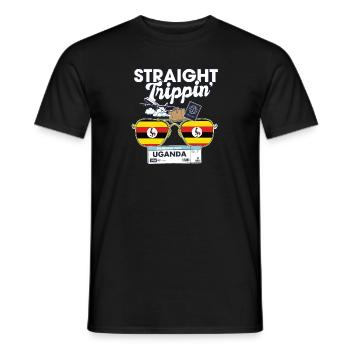 Straight Trippin' Uganda Vacation Tour Travel - Men's T-Shirt - black - Front - AI Model Male 178 light (178cm)
