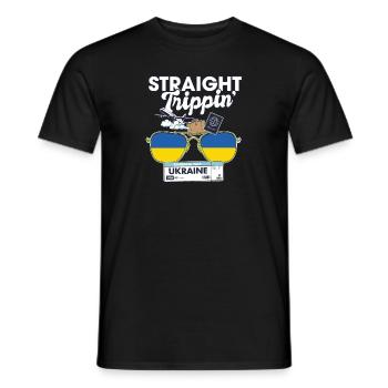 Straight Trippin' Ukraine Vacation Tour Travel - Men's T-Shirt - black - Front - AI Model Male 178 light (178cm)
