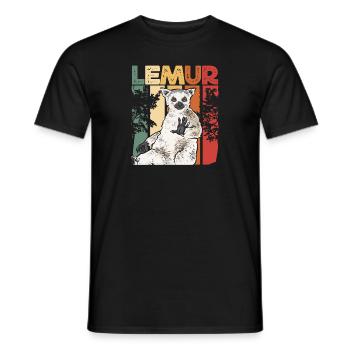 Lemur Catta Ring-tailed lemur - Men's T-Shirt - black - Front - AI Model Male 178 light (178cm)