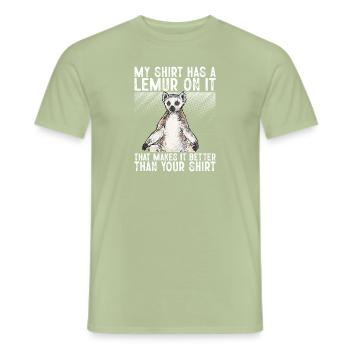 Lemur Catta Ring-tailed lemur - Men's T-Shirt - sage - Front - AI Model Male 178 light (178cm)