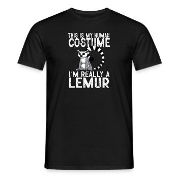Lemur Catta Ring-tailed lemur - Men's T-Shirt - black - Front - AI Model Male 178 light (178cm)