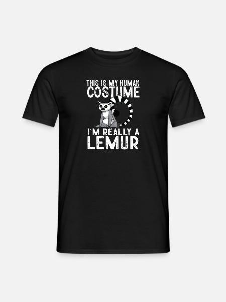 Lémurien à queue annelée - T-shirt homme - noir