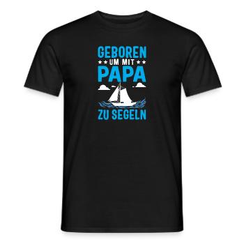 Papa Segelboot Meer Kind - Männer T-Shirt - Schwarz - Vorne - AI Model Male 178 light (178cm)