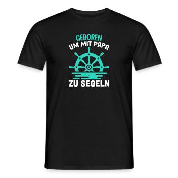 Papa Kind Sohn Segeln Boot - Männer T-Shirt - Schwarz - Vorne - AI Model Male 178 light (178cm)