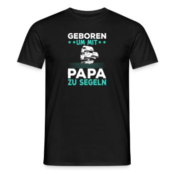 Geboren um mit Papa zu segeln - Männer T-Shirt - Schwarz - Vorne - AI Model Male 178 light (178cm)