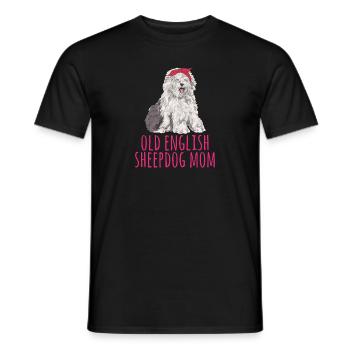 Vieux chien de berger anglais Sheepie Bobtail - T-shirt homme - noir - Devant - AI Model Male 178 light (178cm)