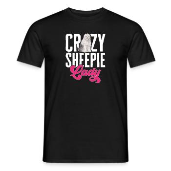 Vieux chien de berger anglais Sheepie Bobtail - T-shirt homme - noir - Devant - AI Model Male 178 light (178cm)