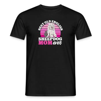 Vieux chien de berger anglais Sheepie Bobtail - T-shirt homme - noir - Devant - AI Model Male 178 light (178cm)