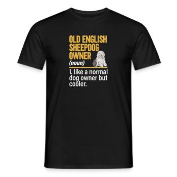 Vieux chien de berger anglais Sheepie Bobtail - T-shirt homme - noir - Devant - AI Model Male 178 light (178cm)
