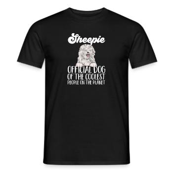 Vieux chien de berger anglais Sheepie Bobtail - T-shirt homme - noir - Devant - AI Model Male 178 light (178cm)
