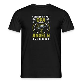 Opa Angeln Hecht Karpfen Kinder - Männer T-Shirt - Schwarz - Vorne - AI Model Male 178 light (178cm)
