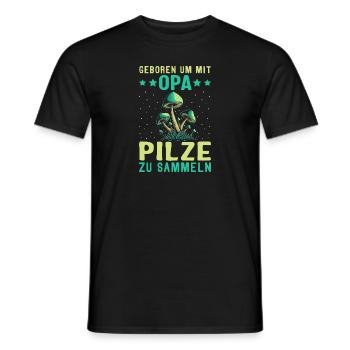 Opa essbare Pilze Steinpilz - Männer T-Shirt - Schwarz - Vorne - AI Model Male 178 light (178cm)