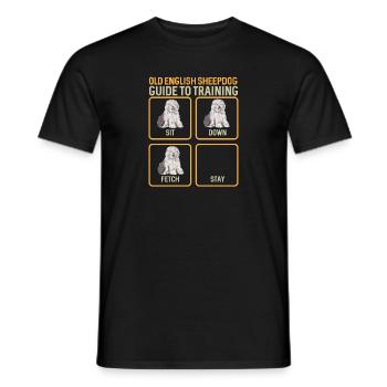 Old English Sheepdog Sheepie Bobtail - Men's T-Shirt - black - Front - AI Model Male 178 light (178cm)