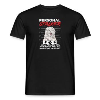 Vieux chien de berger anglais Sheepie Bobtail - T-shirt homme - noir - Devant - AI Model Male 178 light (178cm)