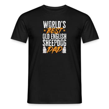 Vieux chien de berger anglais Sheepie Bobtail - T-shirt homme - noir - Devant - AI Model Male 178 light (178cm)