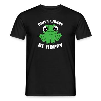 Cute Don't Worry Be Hoppy Toad Amphibian Lover Fro - Männer T-Shirt - Schwarz - Vorne - AI Model Male 178 light (178cm)