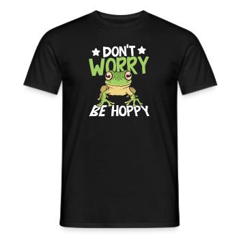 Crapaud amphibien Mignon grenouille Ne vous inquiétez pas Soyez houblonné - T-shirt homme - noir - Devant - AI Model Male 178 light (178cm)
