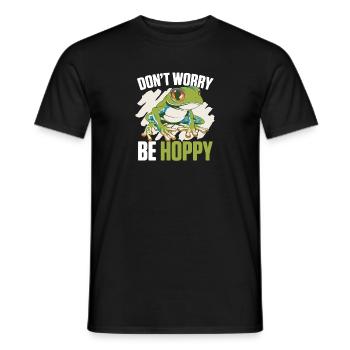 Toad Frog Don’t Worry Be Hoppy Cute Amphibian Fan - T-shirt homme - noir - Devant - AI Model Male 178 light (178cm)