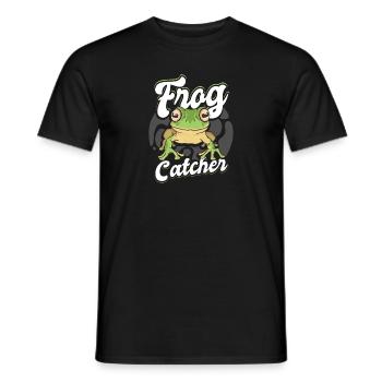 Herpetologist Toad Lover Amphibian Funny Frog Catc - Men's T-Shirt - black - Front - AI Model Male 178 light (178cm)