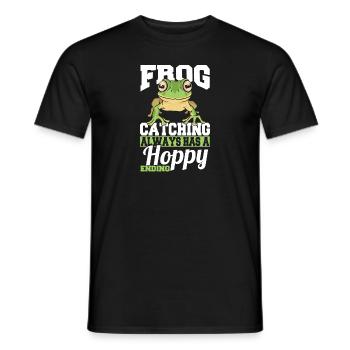 Amphibian Herpetologist Frog Catching Has A Hoppy - Männer T-Shirt - Schwarz - Vorne - AI Model Male 178 light (178cm)