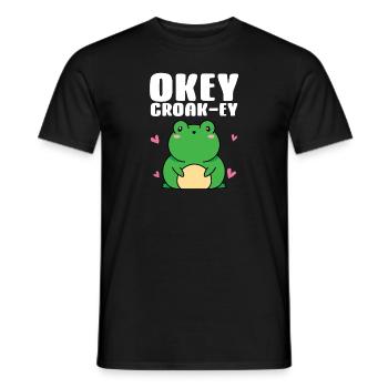 Okey Croakey Mignon Amphibien Herpétologiste Grenouille Lov - T-shirt homme - noir - Devant - AI Model Male 178 light (178cm)