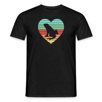Toad Vintage Heart Herpetologist Amphibian Frog - Men's T-Shirt - black - Front - AI Model Male 178 light (178cm)