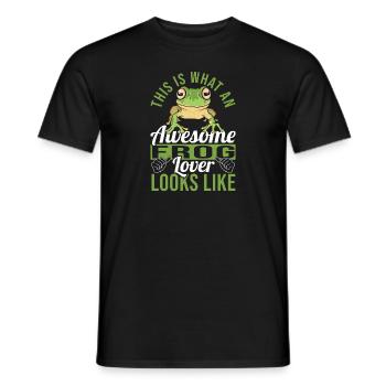 Amphibian Funny An Awesome Frog Lover Looks Like T - Men's T-Shirt - black - Front - AI Model Male 178 light (178cm)