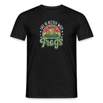 Herpétologiste vintage Crapaud Retro La vie est meilleure Wi - T-shirt homme - noir - Devant - AI Model Male 178 light (178cm)